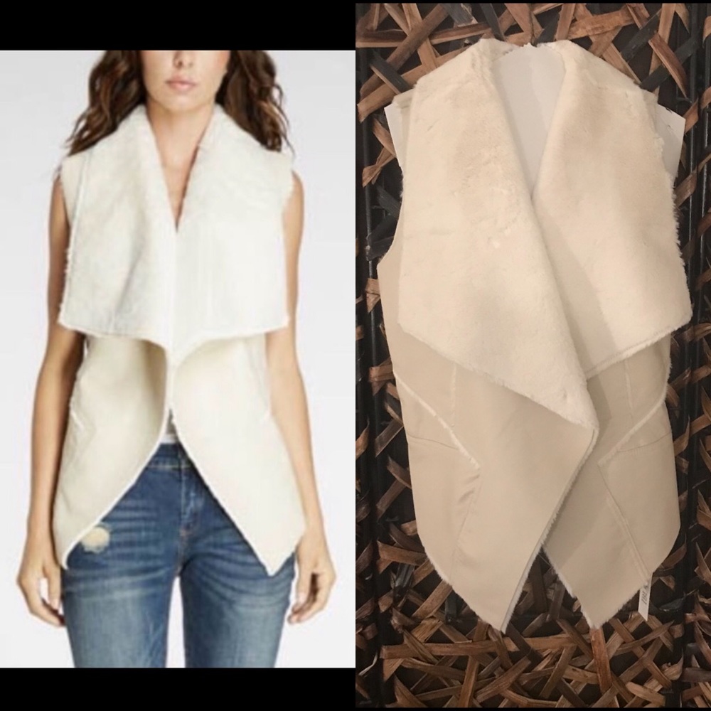 ⭐️✨SALE✨BlankNYC Ivory Faux Shearling Vest Sz M